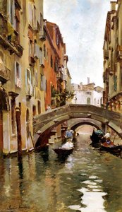 Gondola On A Venetian Canal — Rubens Santoro