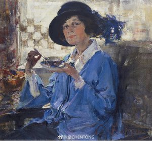 Tea in Santa Monica (Portrait of Mrs. Krag), (1923)