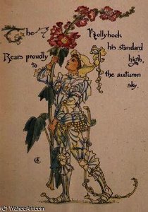 The Hollyhock From The 'flora's Feast' — Walter Crane