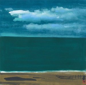 Seaside — Lin Fengmian Flying Geese Over The Lotus Pond, Impressionism