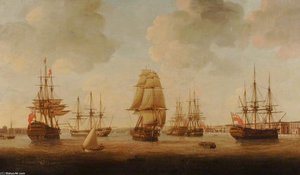 Portsmouth Harbour At High Tide — John Thomas Serres