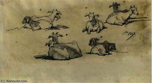 Study Of Goats — George Chinnery