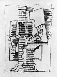 Musical Instruments And Newspaper — Georges Braque