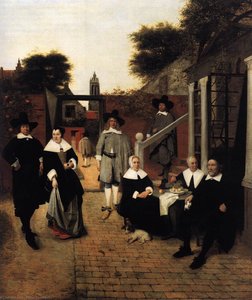 Portrait Of A Family In A Courrtyard In Delft — Pieter De Hooch, Dutch Golden Age