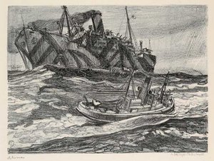 The Little Drifter And The Big Freighter — Arthur Lismer