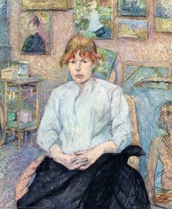 La Pelirroja Con Blusa Blanca — Comte Henri Marie Raymond De Toulouse-lautrec-monfa, Postimpresionismo