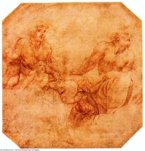 Study For Two Apostles With Putti — Antonio Allegri Da Correggio, High Renaissance