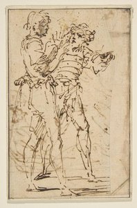 Two Standing Men Gesticulating — Salvator Rosa