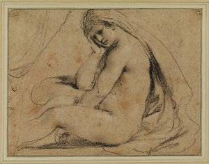 Nude Figure Of A Woman, Seen From The Side — Guercino