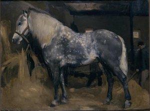 Percheron Dans Une Écurie — Joseph Auguste Rousselin