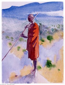 Kikuyu In A Red Cloak — Akseli Gallen-kallela