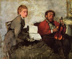 Violinist Und Junge Frau — Hilaire-germain-edgar Degas