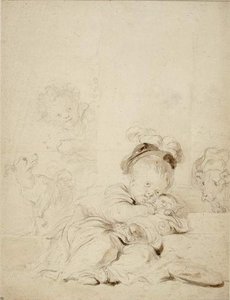 The Wrapped-up Cat — Jean-honoré Fragonard