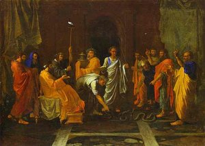 Moses Turning The Aaron's Staff Into A Serpent — Nicolás Poussin, Baroque