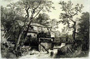 Mill Beside A Stream — Andreas Achenbach