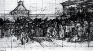 Study To ''boyarynya Morozova'' — Vasily Ivanovich Surikov, Realism