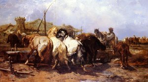 The Watering Place — Adolf Schreyer