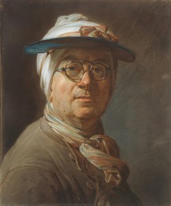 Self-portrait With A Visor — Jean-baptiste-siméon Chardin, Baroque