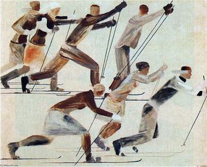 Skiers — Aleksandr Deyneka