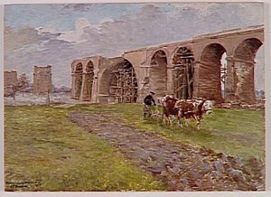 Chasseur Alpin Labourant Devant Un Viaduc De Dannemarie Mai 1916 — Joseph-félix Bouchor