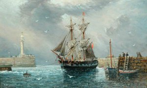 Ship Being Towed Into Harbour — Richard Weatherill
