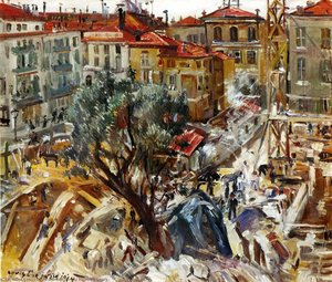 Building Under Construction In Monte Carlo — Lovis Corinth, Impressionism