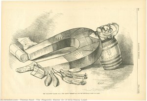 The “magnetic” Blaine; Or, A Very Heavy “load” — Thomas Nast