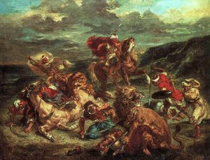 Lion Hunt — Eugène Delacroix, Romanticism