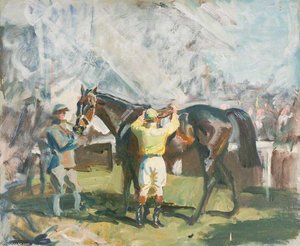 Study For 'the Unsaddling Enclosure, Epsom' - — Sir Alfred James Munnings