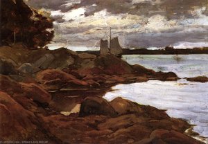 Close Of Day On The Maine Shore — Willard Leroy Metcalf