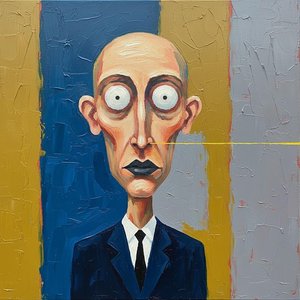 The Weight Of Silence: A Monumental Study In Ochre And Melancholic Distortion — Laurent Mercier