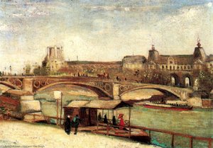 Pont Du Carrousel And The Louvre, The — Vincent Willem Van Gogh, Impressionism