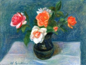 Flowers On A Table — William James Glackens