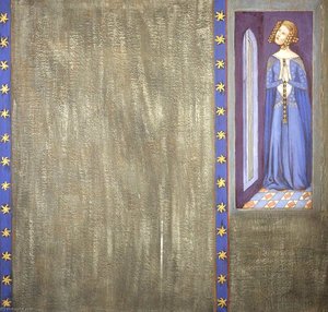 Reconstruction of Medieval Mural Painting, Possibly Queen Philippa or Daughter