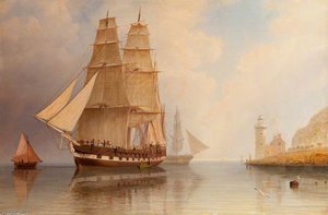 The Barque 'kilbain' Becalmed Off The Cloch Lighthouse — William Clark