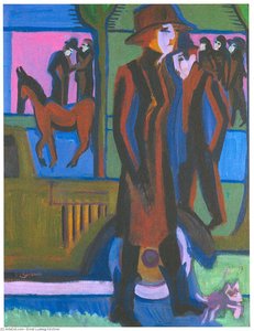 Walking Woman With Dog — Ernst Ludwig Kirchner