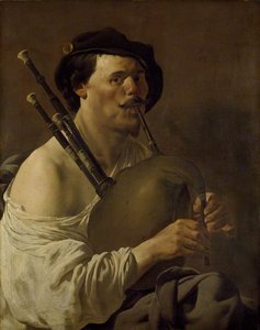 Portrait Of A Man Playing The Bagpipes — Hendrick Terbrugghen, Baroque