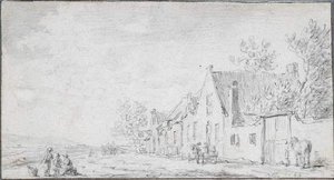 A Village Scene; A Row Of Houses — Jan Josephszoon Van Goyen