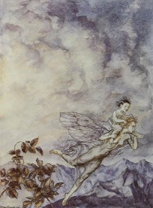 A Midsummer Night's Dream The Fairy Flew Off With The Changling — Arthur Rackham