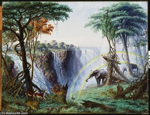 The Mosi-o-a-tunya Or Victoria Falls — Thomas Baines