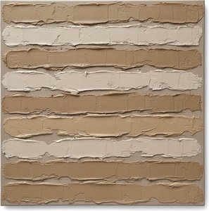 Earthen Rhythms In Sculptural Relief: A Monochromatic Study Of Timeless Serenity — David Moreau, Plaster & Texture Art