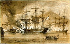 The Scipion On Entering The Harbour Ran Aboard The Brelots — George Philip Reinagle, Romanticism