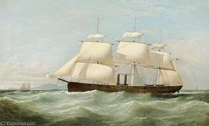 The U.s. Auxiliary Steam Frigate Niagara Shortening Sail Off Point Lynas — Samuel Walters