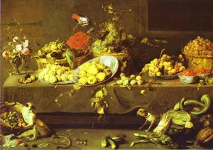 Flowers, Fruits And Vegetables — Frans Snyders, Baroque