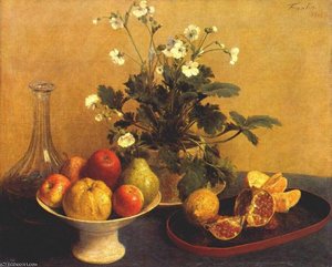 Flowers Compotier And Carafe — Henri Fantin-latour