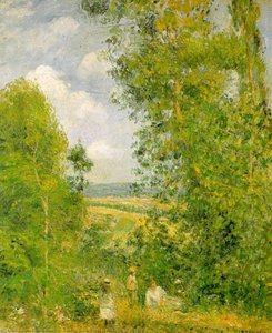Resting In The Woods At Pontoise, Oil On Canv — Camille Pissarro, Impressionism