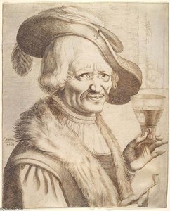 Man With Roemer And Pipe — Theodor Matham (dirck Matham)