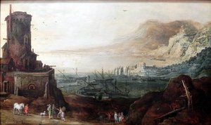 Hafenlandschaft With Fortification Tower — Jan De Momper