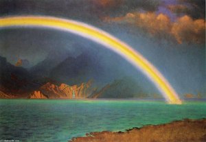 Rainbow Over Jenny Lake, Wyoming — Albert Bierstadt