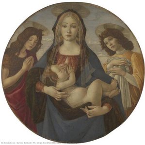 Die Jungfrau Und Das Kind Mit Johannes Dem Täufer Und Einem Engel — Sandro Botticelli